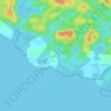 Mapa topográfico Bahía Grande, altitude, relevo