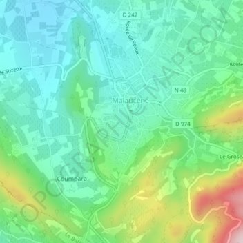 Mapa topográfico Cremessière, altitude, relevo