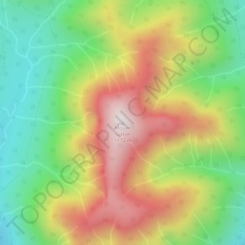 Mapa topográfico Mount Sutton, altitude, relevo