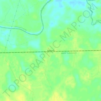 Mapa topográfico Brassell, altitude, relevo