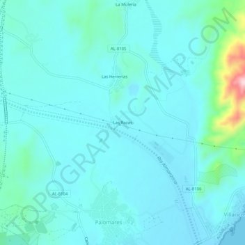 Mapa topográfico Las Rozas, altitude, relevo
