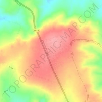 Mapa topográfico Adrianópolis, altitude, relevo