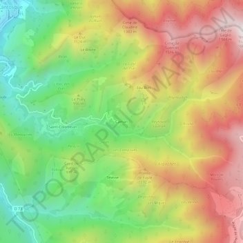Mapa topográfico Camari, altitude, relevo