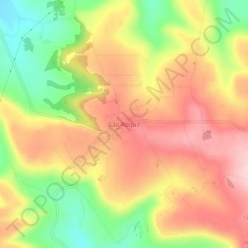 Mapa topográfico São Roque, altitude, relevo