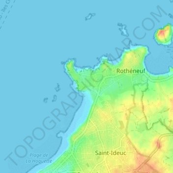 Mapa topográfico Le Minihic, altitude, relevo