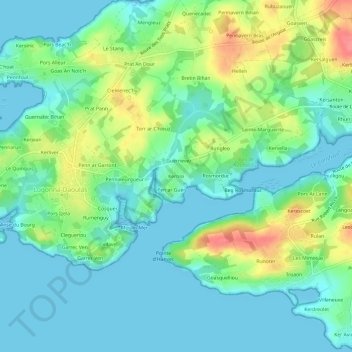 Mapa topográfico Kernisi, altitude, relevo