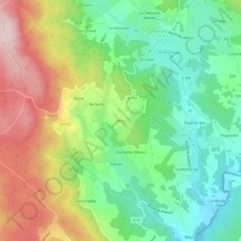 Mapa topográfico Ferry, altitude, relevo