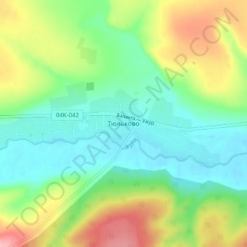 Mapa topográfico Тюльково, altitude, relevo