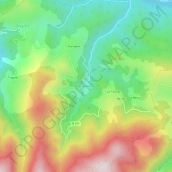 Mapa topográfico Armentière, altitude, relevo