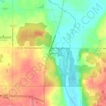 Mapa topográfico New Albany, altitude, relevo