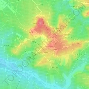 Mapa topográfico Le Champ d'Ambrois, altitude, relevo