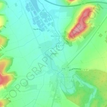 Mapa topográfico La Forge, altitude, relevo