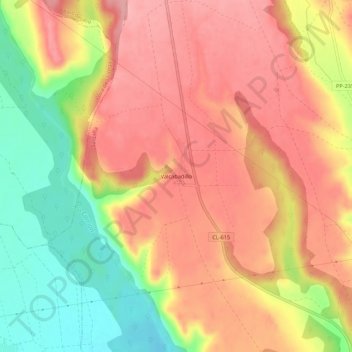Mapa topográfico Valcabadillo, altitude, relevo