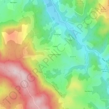 Mapa topográfico La Maison Neuve, altitude, relevo