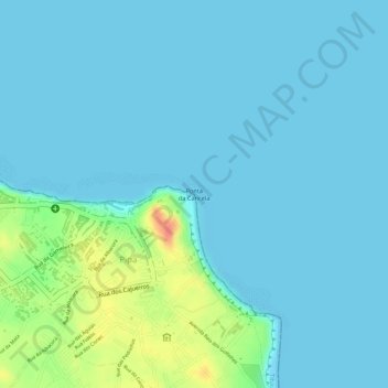 Mapa topográfico Ponta da Cancela, altitude, relevo