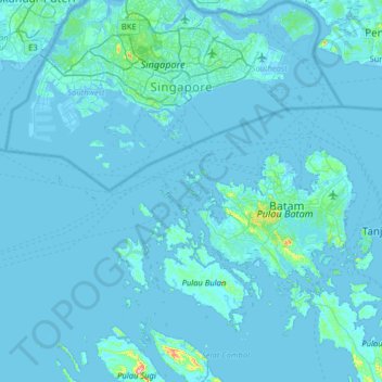 Mapa topográfico PULAU MANIS, altitude, relevo