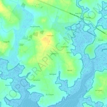 Mapa topográfico Lamblat, altitude, relevo