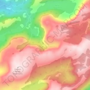 Mapa topográfico Daniels Gulch, altitude, relevo