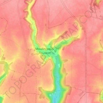 Mapa topográfico Violaine, altitude, relevo