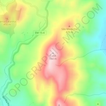 Mapa topográfico Cubo, altitude, relevo