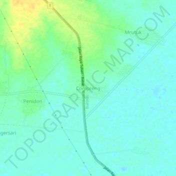 Mapa topográfico Compreng, altitude, relevo