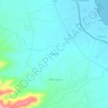 Mapa topográfico Maesa, altitude, relevo