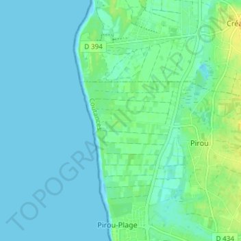 Mapa topográfico Armanville, altitude, relevo