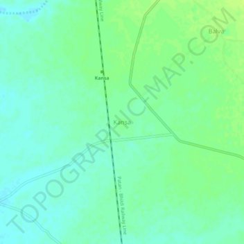 Mapa topográfico Kansa, altitude, relevo