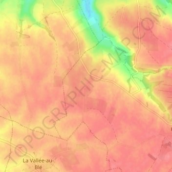 Mapa topográfico Féronval, altitude, relevo