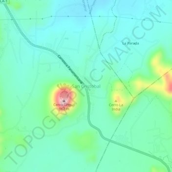 Mapa topográfico San Cristobal, altitude, relevo