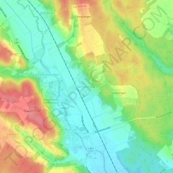 Mapa topográfico Kleinsteinbach, altitude, relevo
