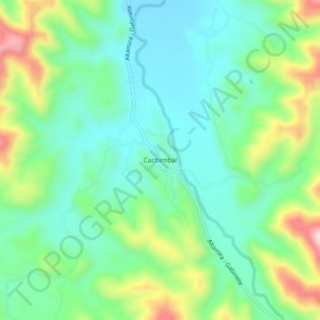 Mapa topográfico Cachimbal, altitude, relevo