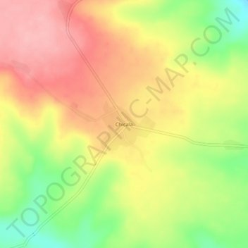 Mapa topográfico Chicala, altitude, relevo