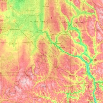 Mapa topográfico Beaver Island, altitude, relevo