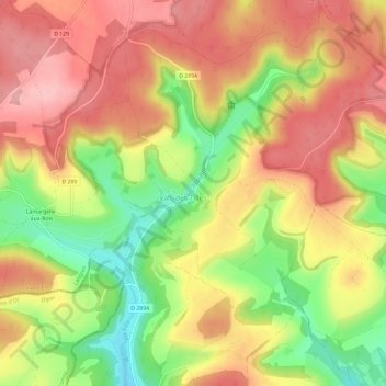 Mapa topográfico Chalmessin, altitude, relevo