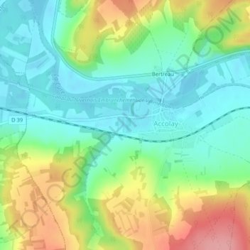 Mapa topográfico Marin, altitude, relevo