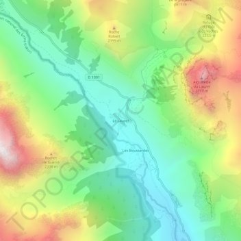 Mapa topográfico Le Lauzet, altitude, relevo