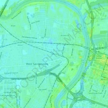 Mapa topográfico Peethill, altitude, relevo