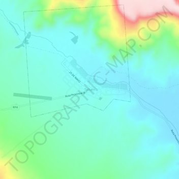 Mapa topográfico Telsen, altitude, relevo