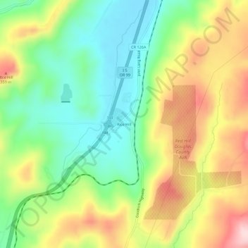Mapa topográfico Rice Hill, altitude, relevo