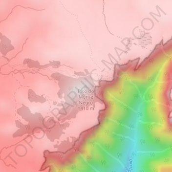 Mapa topográfico Pico do Monte Negro, altitude, relevo