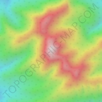 Mapa topográfico Buntu Lantangunta, altitude, relevo