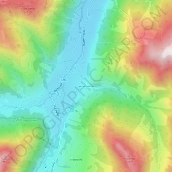 Mapa topográfico Vorstanddorf, altitude, relevo