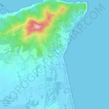 Mapa topográfico Cabo Negro, altitude, relevo