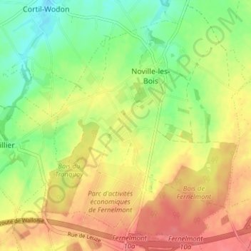 Mapa topográfico Sart-d'Avril, altitude, relevo