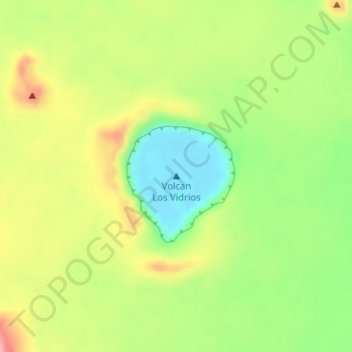Mapa topográfico Volcan Los Vidrios, altitude, relevo