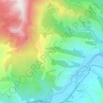 Mapa topográfico Costa Roda, altitude, relevo