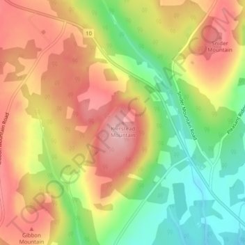 Mapa topográfico Kierstead Mountain, altitude, relevo