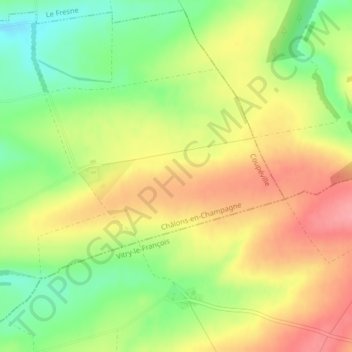 Mapa topográfico Sans Soucis, altitude, relevo