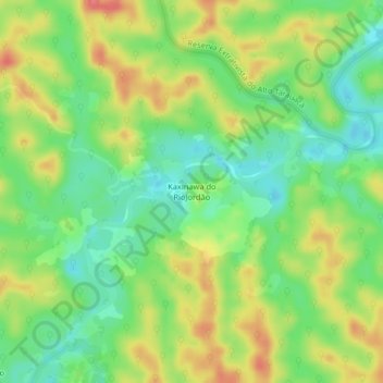 Mapa topográfico Kaxinawa do RioJordão, altitude, relevo